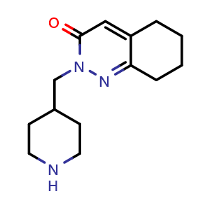 Chemical structure of 2-[(piperidin-4-yl)methyl]-2,3,5,6,7,8-hexahydrocinnolin-3-one , CAS 2097937-40-9, AChemBlock AD247143