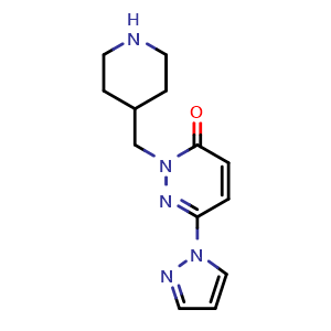 Chemical structure of 2-[(piperidin-4-yl)methyl]-6-(1H-pyrazol-1-yl)-2,3-dihydropyridazin-3-one , CAS 2097936-25-7, AChemBlock AD247144