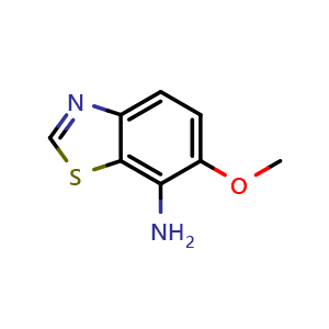 Chemical structure of 6-methoxy-1,3-benzothiazol-7-amine , CAS 30132-86-6, AChemBlock AD247167