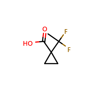Chemical structure of 1-(1,1-difluoroethyl)cyclopropane-1-carboxylic acid , CAS 1447944-38-8, AChemBlock AD247168