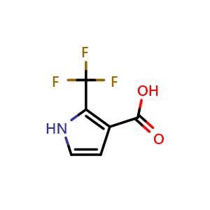 Chemical structure of 2-(trifluoromethyl)-1H-pyrrole-3-carboxylic acid , CAS 147642-16-8, AChemBlock AD247174