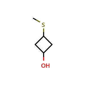 Chemical structure of 3-(methylsulfanyl)cyclobutan-1-ol , CAS 1935995-41-7, AChemBlock AD247177