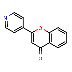 Chemical structure of 2-(pyridin-4-yl)-4H-chromen-4-one , CAS 3034-16-0, AChemBlock AD247183