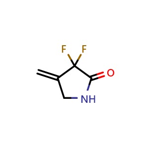Chemical structure of 3,3-difluoro-4-methylidenepyrrolidin-2-one , CAS 2444857-21-8, AChemBlock AD247190