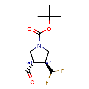 tert-butyl rel-(3S,4S)-3-(difluoromethyl)-4-formylpyrrolidine-1-carboxylate