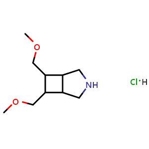 Chemical structure of 6,7-bis(methoxymethyl)-3-azabicyclo[3.2.0]heptane hydrochloride , CAS 3030797-67-9, AChemBlock AD247222