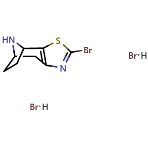 Chemical structure of 4-bromo-3-thia-5,11-diazatricyclo[6.2.1.0,{2,6}]undeca-2(6),4-diene dihydrobromide , CAS 3037705-50-0, AChemBlock AD247223