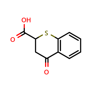 Chemical structure of 4-oxothiochromane-2-carboxylic acid , CAS 226924-15-8, AChemBlock AD247232