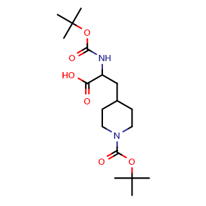 2-((tert-butoxycarbonyl)amino)-3-(1-(tert-butoxycarbonyl)piperidin-4-yl)propanoic acid