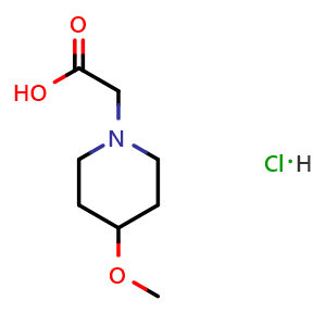 Chemical structure of 2-(4-methoxypiperidin-1-yl)acetic acid hydrochloride , CAS 2034209-81-7, AChemBlock AD247244