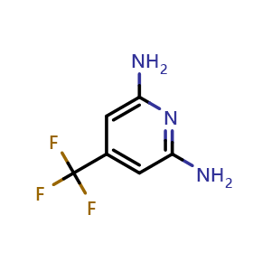Chemical structure of 4-(trifluoromethyl)pyridine-2,6-diamine , CAS 130171-52-7, AChemBlock AD247245