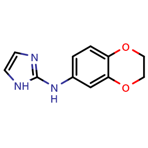 Chemical structure of N-(2,3-dihydro-1,4-benzodioxin-6-yl)-1H-imidazol-2-amine , CAS 1513253-45-6, AChemBlock AD247247