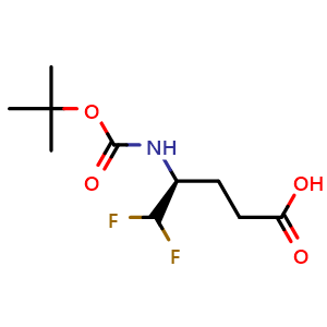Chemical structure of (S)-4-((tert-Butoxycarbonyl)amino)-5,5-difluoropentanoic acid , CAS 2931890-04-7, AChemBlock AD247260