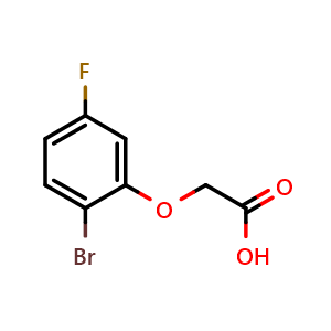 Chemical structure of 2-(2-Bromo-5-fluorophenoxy)acetic acid , CAS 874804-04-3, AChemBlock AD247269
