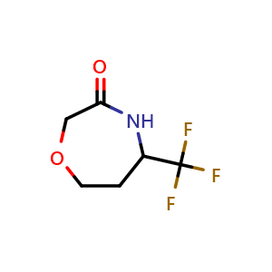 Chemical structure of 5-(trifluoromethyl)-1,4-oxazepan-3-one , CAS 1934458-60-2, AChemBlock AD247286