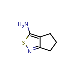 Chemical structure of 4H,5H,6H-cyclopenta[c][1,2]thiazol-3-amine , CAS 937667-84-0, AChemBlock AD247289