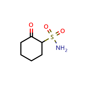 Chemical structure of 2-oxocyclohexane-1-sulfonamide , CAS 96355-25-8, AChemBlock AD247315