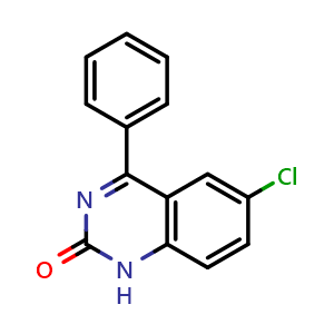 Chemical structure of 6-Chloro-4-phenyl-1H-quinazolin-2-one , CAS 4797-43-7, AChemBlock AD247318