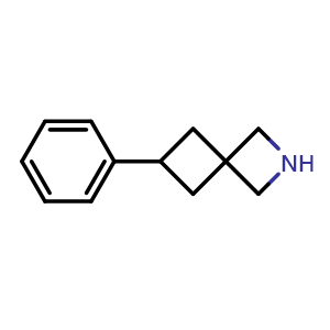 Chemical structure of 6-phenyl-2-azaspiro[3.3]heptane , CAS 1774896-02-4, AChemBlock AD247327