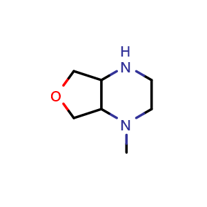 Chemical structure of 1-methyl-octahydrofuro[3,4-b]pyrazine , CAS 2737828-45-2, AChemBlock AD247343