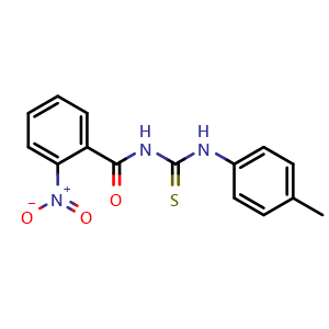 Chemical structure of N-[[(4-Methylphenyl)amino]thioxomethyl]-2-nitrobenzamide , CAS 501105-47-1, AChemBlock AD247367