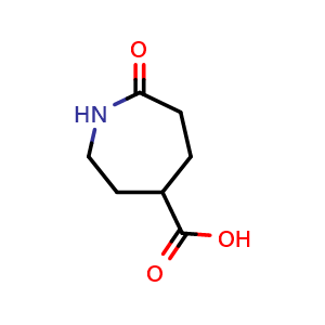 Chemical structure of 7-oxoazepane-4-carboxylic acid , CAS 38461-79-9, AChemBlock AD247376