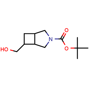 Chemical structure of tert-butyl 6-(hydroxymethyl)-3-azabicyclo[3.2.0]heptane-3-carboxylate , CAS 2168983-14-8, AChemBlock AD247386