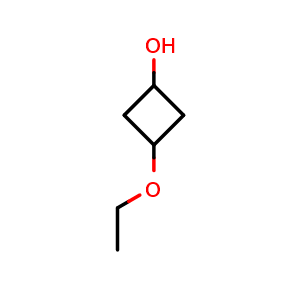 Chemical structure of 3-ethoxycyclobutan-1-ol , CAS 78119-92-3, AChemBlock AD247390