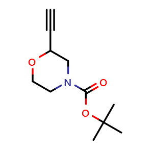 Chemical structure of tert-butyl 2-ethynylmorpholine-4-carboxylate , CAS 1416229-07-6, AChemBlock AD247404