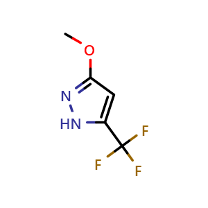 Chemical structure of 3-Methoxy-5-(trifluoromethyl)-1H-pyrazole , CAS 1015780-80-9, AChemBlock AD247406