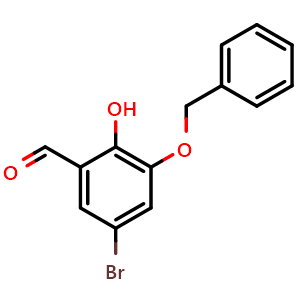 Chemical structure of 3-(Benzyloxy)-5-bromosalicylaldehyde , CAS 697302-70-8, AChemBlock AD247411