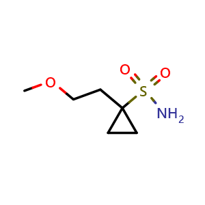 Chemical structure of 1-(2-methoxyethyl)cyclopropane-1-sulfonamide , CAS 681808-70-8, AChemBlock AD247413