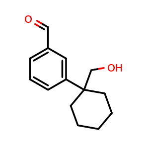 Chemical structure of 3-(1-(hydroxymethyl)cyclohexyl)benzaldehyde , CAS 1780650-83-0, AChemBlock AD247417