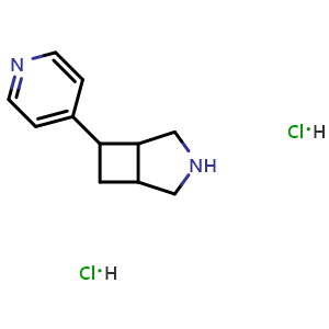 Chemical structure of 6-(pyridin-4-yl)-3-azabicyclo[3.2.0]heptane dihydrochloride , CAS 2995293-10-0, AChemBlock AD247421