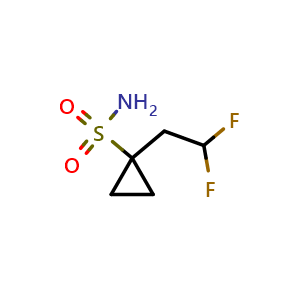 Chemical structure of 1-(2,2-difluoroethyl)cyclopropane-1-sulfonamide , CAS 2020253-58-9, AChemBlock AD247423