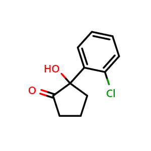 Chemical structure of 2-(2-Chlorophenyl)-2-hydroxycyclopentanone , AChemBlock AD247425
