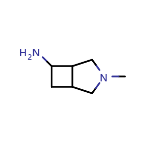 Chemical structure of 3-methyl-3-azabicyclo[3.2.0]heptan-6-amine , CAS 1782529-08-1, AChemBlock AD247429