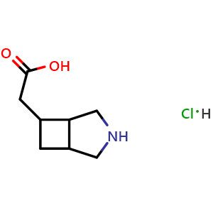 Chemical structure of 2-{3-azabicyclo[3.2.0]heptan-6-yl}acetic acid hydrochloride , CAS 2995278-67-4, AChemBlock AD247431