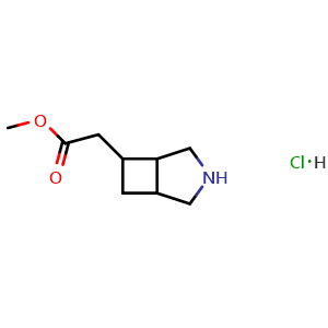 Chemical structure of methyl 2-{3-azabicyclo[3.2.0]heptan-6-yl}acetate hydrochloride , CAS 3030832-38-0, AChemBlock AD247432