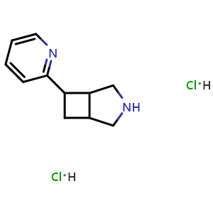 Chemical structure of 6-(pyridin-2-yl)-3-azabicyclo[3.2.0]heptane dihydrochloride , CAS 3030825-49-8, AChemBlock AD247433