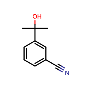 Chemical structure of 3-(2-Hydroxy-2-propyl)benzonitrile , CAS 959040-57-4, AChemBlock AD247437