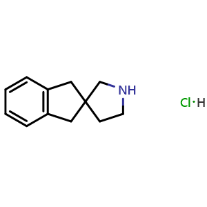Chemical structure of 1,3-dihydrospiro[indene-2,3'-pyrrolidine] hydrochloride , CAS 2097996-29-5, AChemBlock AD247441