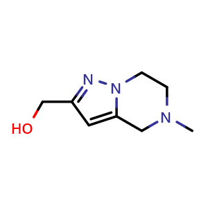 Chemical structure of {5-methyl-4H,5H,6H,7H-pyrazolo[1,5-a]pyrazin-2-yl}methanol , CAS 2680536-07-4, AChemBlock AD247453
