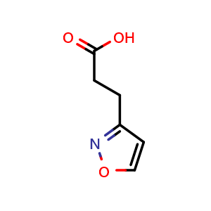 Chemical structure of 3-(1,2-oxazol-3-yl)propanoic acid , CAS 855747-49-8, AChemBlock AD247458