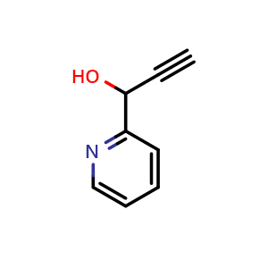 Chemical structure of 1-(2-Pyridyl)-2-propyn-1-ol , CAS 276884-47-0, AChemBlock AD247479