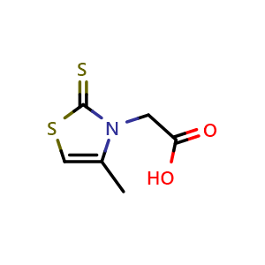 Chemical structure of 4-Methyl-2-thioxo-3(2H)-thiazoleacetic acid , CAS 31090-12-7, AChemBlock AD247489