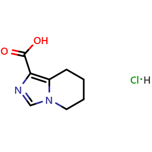 Chemical structure of 5H,6H,7H,8H-imidazo[1,5-a]pyridine-1-carboxylic acid hydrochloride , CAS 2034154-75-9, AChemBlock AD247500