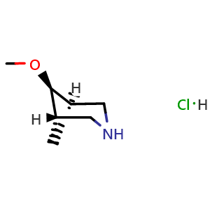Chemical structure of (1R,5S,6r)-6-methoxy-3-azabicyclo[3.1.1]heptane hydrochloride , CAS 2226335-20-0, AChemBlock AD247507