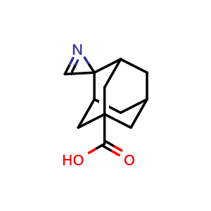 Chemical structure of spiro[adamantane-2,2'-diazirine]-5-carboxylic acid , CAS 98398-60-8, AChemBlock AD247511