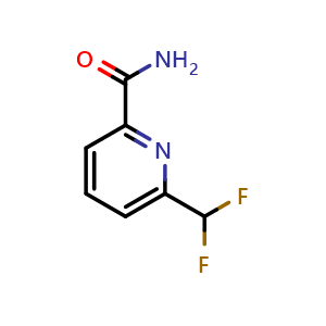 Chemical structure of 6-(difluoromethyl)pyridine-2-carboxamide , CAS 1805193-36-5, AChemBlock AD247518